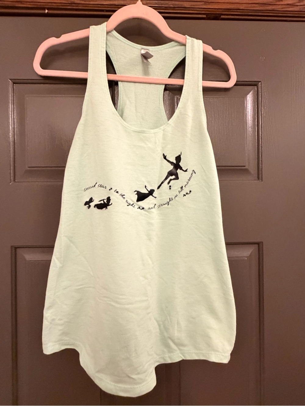 Mint Green Racerback Tank with Peter Pan’s Flight Silhouette